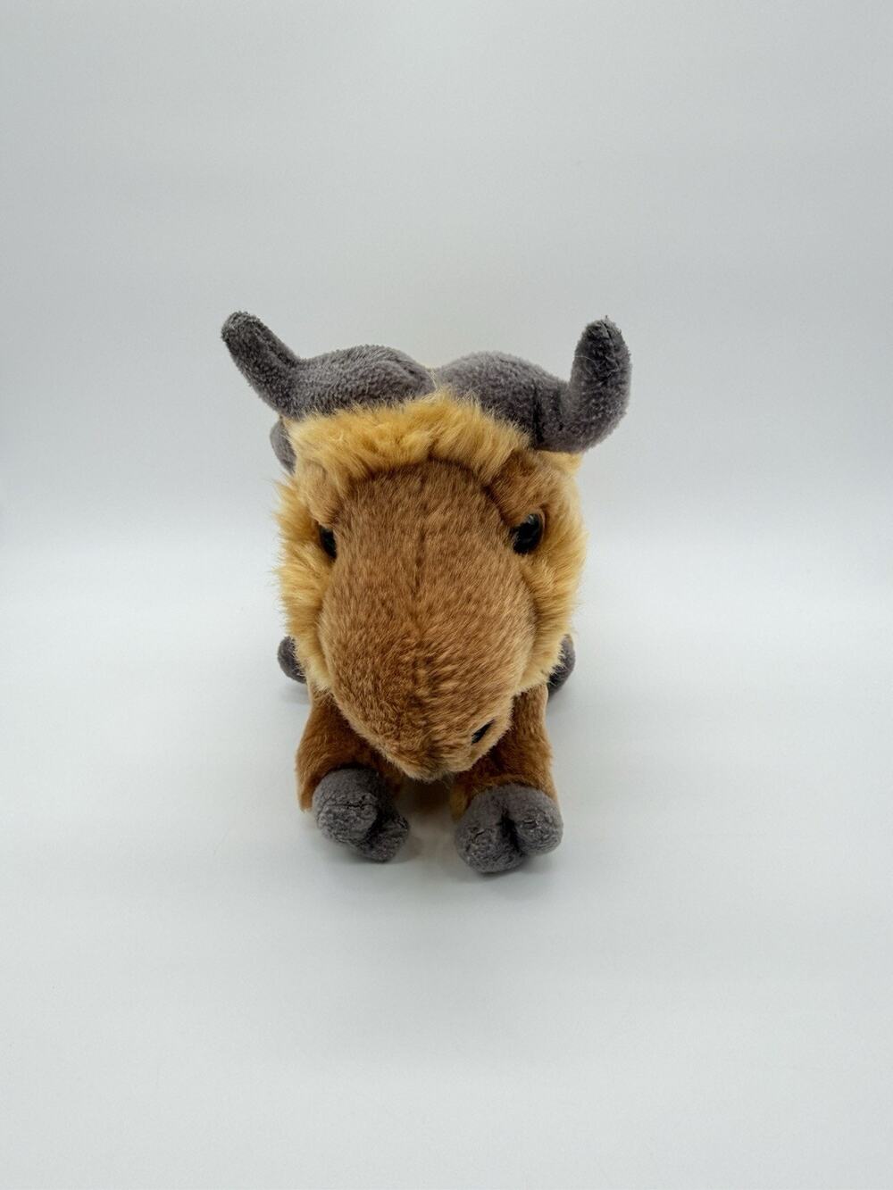 SOS Save Our Space Bison Buffalo Plush Brown Gray Stuffed Animal Toy 10" 2003